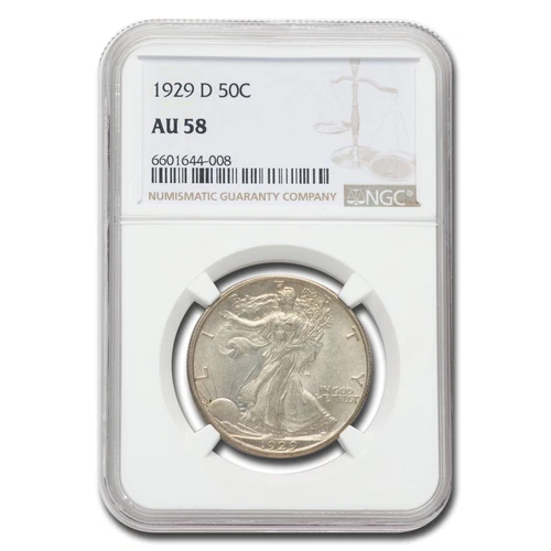 1929-D Walking Liberty Half Dollar AU-58 NGC