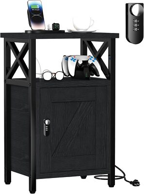 Nightstand with drawers with 3 USB and 2 sockets Nightstand with locks