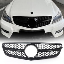 Grill Sport Kühlergrill passt für Mercedes W204 C204 Coupe Glanz Schwarz