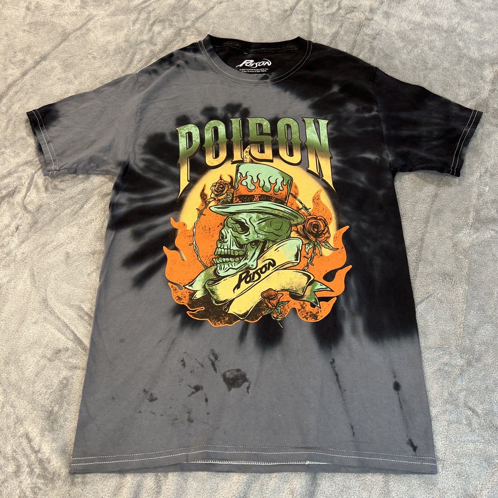 Poison T-Shirt Mens Size Small Tie Dye Nothing But A Good Time Graphic Tee Black