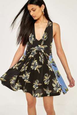long sleeve mini ruched dress Jessa Modal Ruched Plunge A-Line Mini Dress in Black