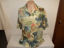 Vtg TOMMY BAHAMA SILK CLUB PARADISO CASUAL BUTTON FRONT HAWAIIAN CAMP SHIRT M/L