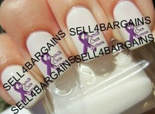 Purple Ribbon Pancreatic Cancer Awareness Nail Art Decals