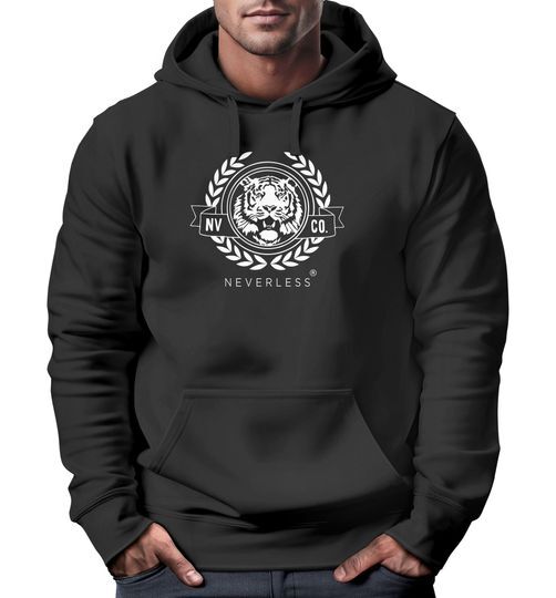 Sudadera con Capucha Hombre Letras Oldschool Print Tiger Sudadera con Capucha Estampado Hombre