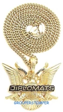 Dipset Necklace With Guns New Pendant With 24 Inch Long Cuban Chain Diplomats