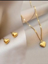 Heart Jewelry Set with Necklace And Stud Earrings Women's Gift Sweet Gift