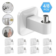8Pcs Self Adhesive Hanger Hooks Wall Key Bag Towel Coat Clothes Storage Holders