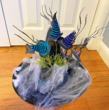 NEW CUSTOM ARTISIAN OOAK Halloween/COSTUME FEMALE BLACK EMBELLISHED WITCH HAT