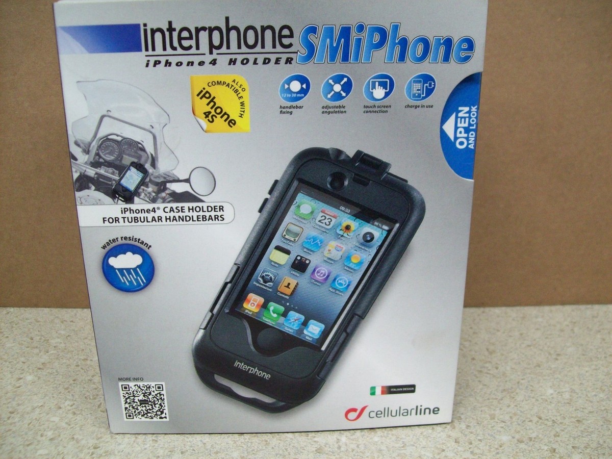 NOS Interphone Water Resistan Iphone 4/4S Case W/ Handlebar Mount SMIPHONE4