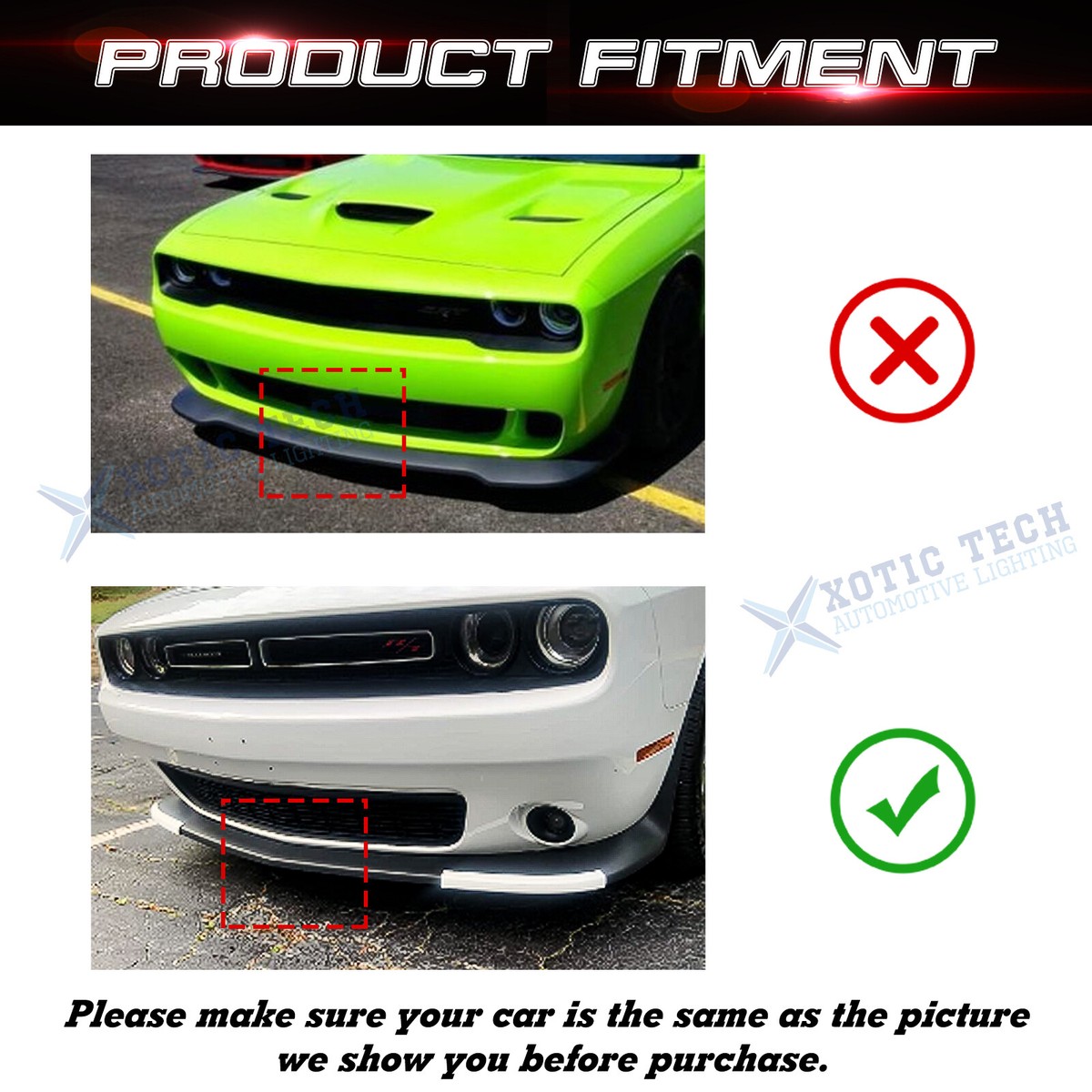 2X Red Bumper Corner Spoiler Cover Trim For Dodge Challenger RT