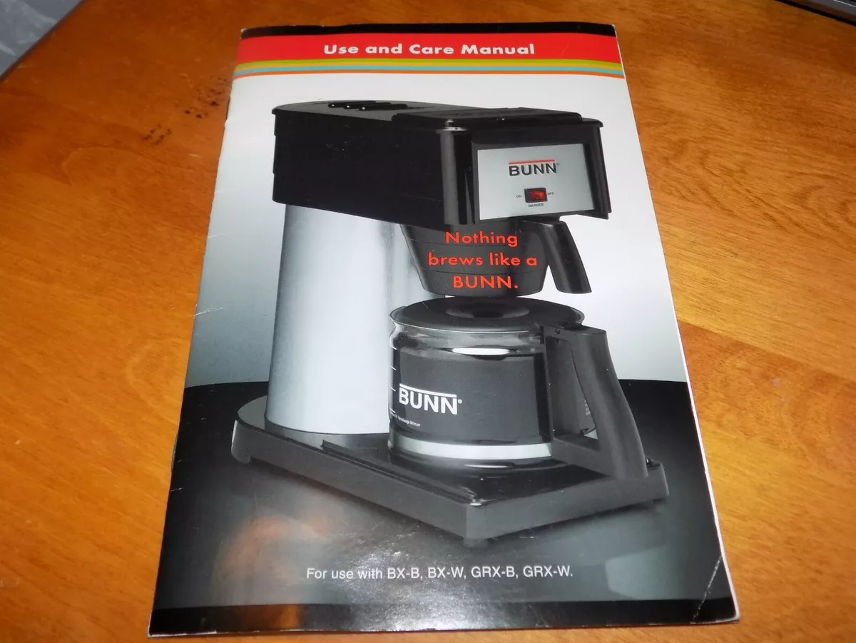 Bunn coffee top maker manual