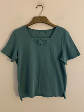 BM Ladies Size S  Rib BlouseTop Turquoise