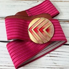 Vintage 1980s Hot Pink Charmont Belt, Beverly Hills