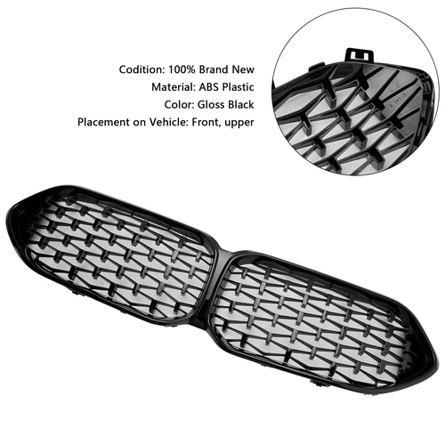 Parrilla delantera negra brillante para BMW Serie 2 F44 20-2023 cupé M Diamond WG - Imagen 5 de 17