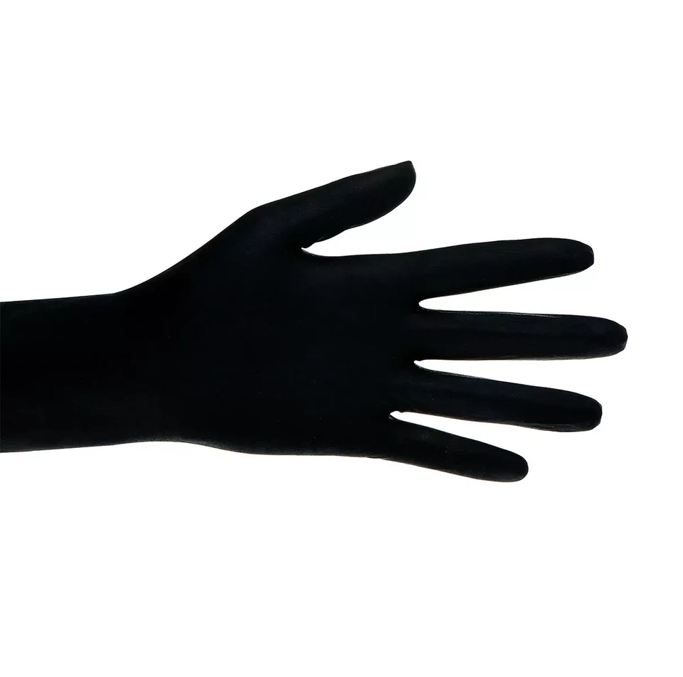 Med Comfort Style Black Latex Einweg Einmal-Handschuhe Schwarz puderfrei XS-XL - Bild 2 von 4