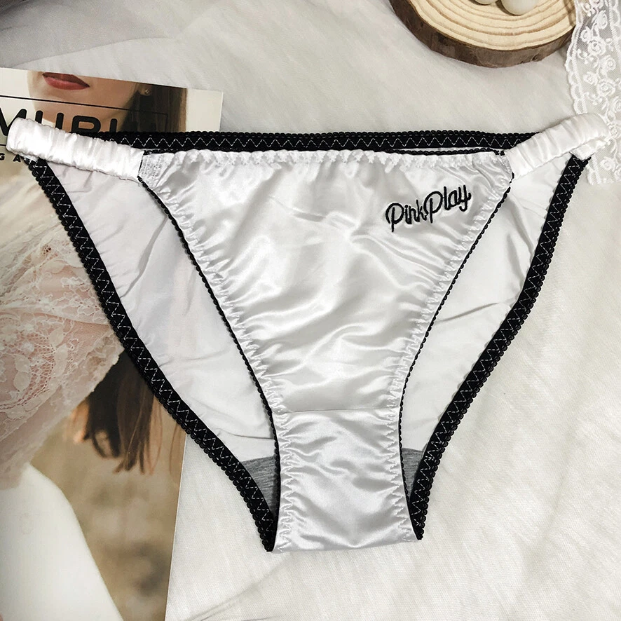 Lote de 5 piezas de bragas de satén sedoso sexy para mujer calzoncillos bikinis lencería ropa interior Foto 3 de 4