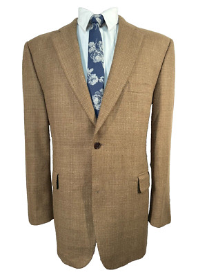 REPORT COLLECTION Mens Brown PURE WOOL Classic Fit Sport Coat Blazer Jacket 44R