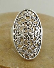 AMAZING .925 STERLING SILVER LONG FILIGREE RING size 9 style r1857