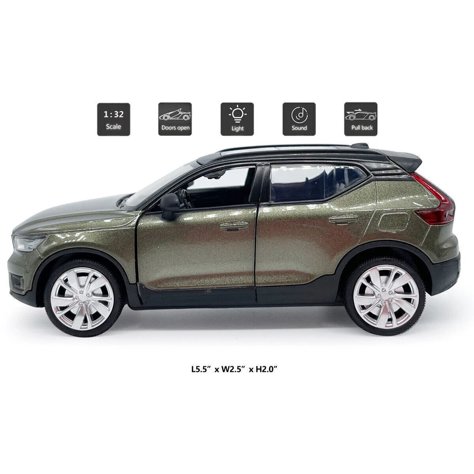 1:32 XC40 Model Toy with Sound Sound SUV Boys Green for Kids Diecast Car Gifts - Image 2 of 4