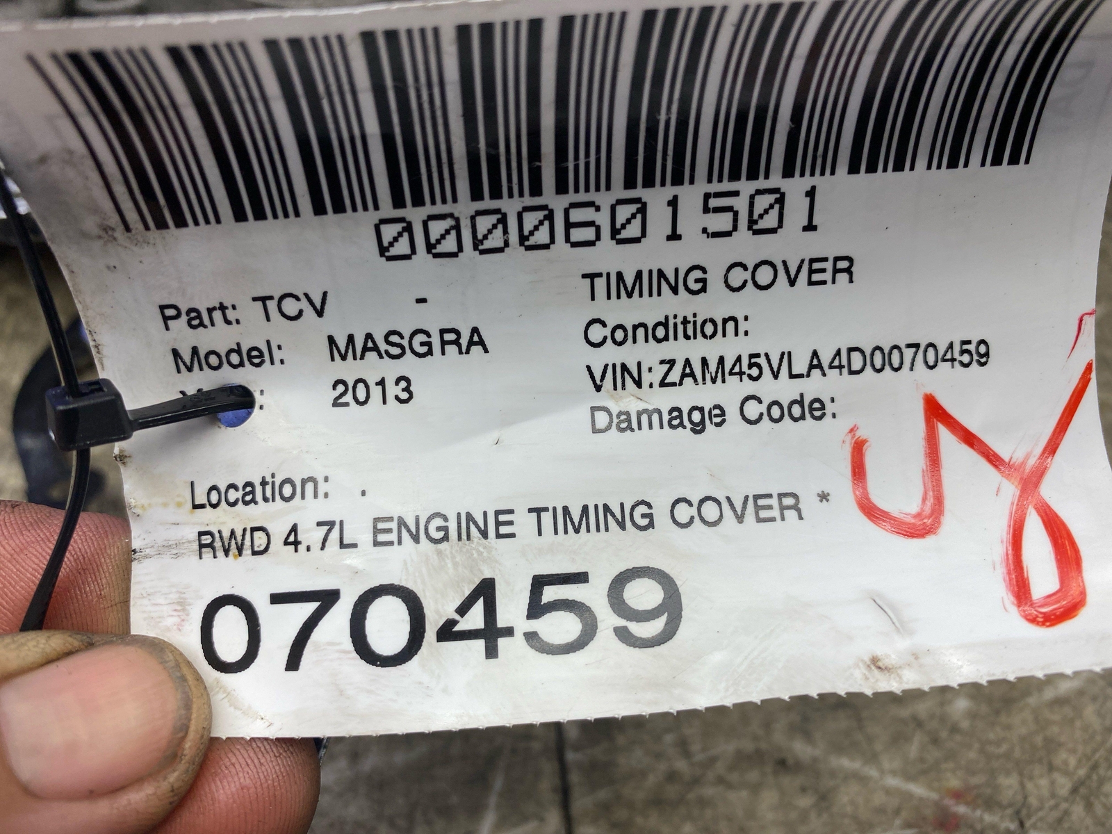 2004-2017 MASERATI GRANTURISMO RWD 4.7L ENGINE TIMING COVER *FLOOD RECOVERY* OEM