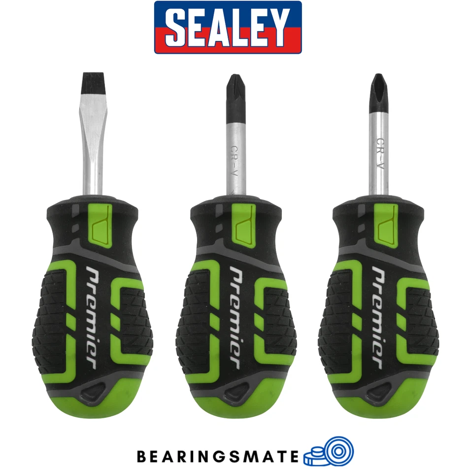 Sealey AK4328HV Screwdriver Set 3pc GripMAX® Stubby - Hi Vis - AK4328HV - Image 3 of 4