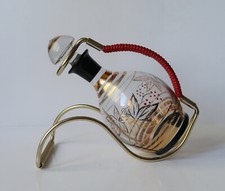 Decanter Karafe vintage anni 50 tedesco vetro dorato motivo floreale