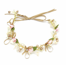 Adjustable Bridal Flower Crown Hair Wreath Wedding Holiday Garland Headband