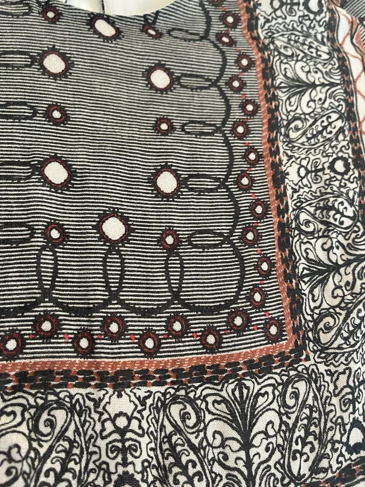 Vestido Zara Lana Viscosa Años 20 Aleta Downton Abbey Boho Midi Cambio S Foto 3 de 4