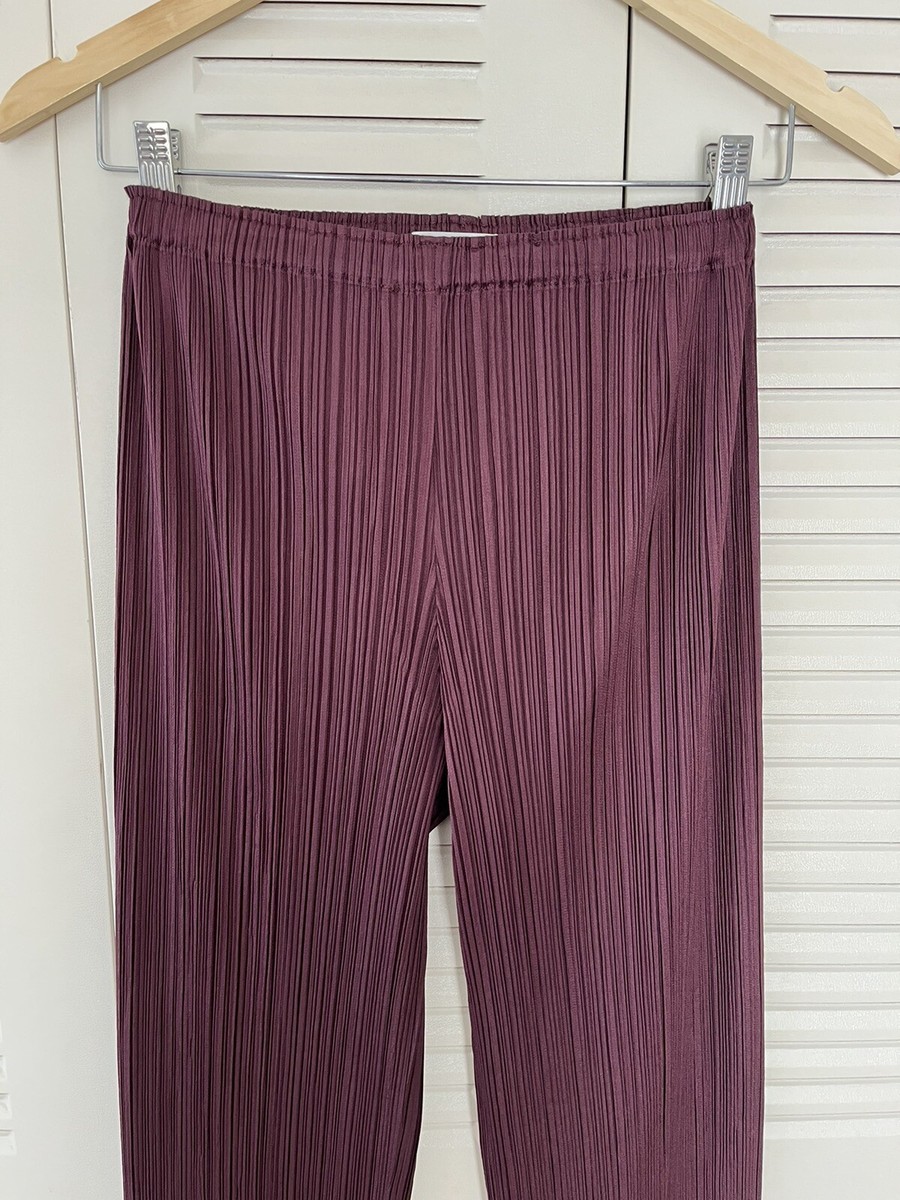 PLEATS PLEASE パープルプリーツパンツ プリーツプリーズPLEATS PLEASE プリーツワイドパンツ 紫2 (K