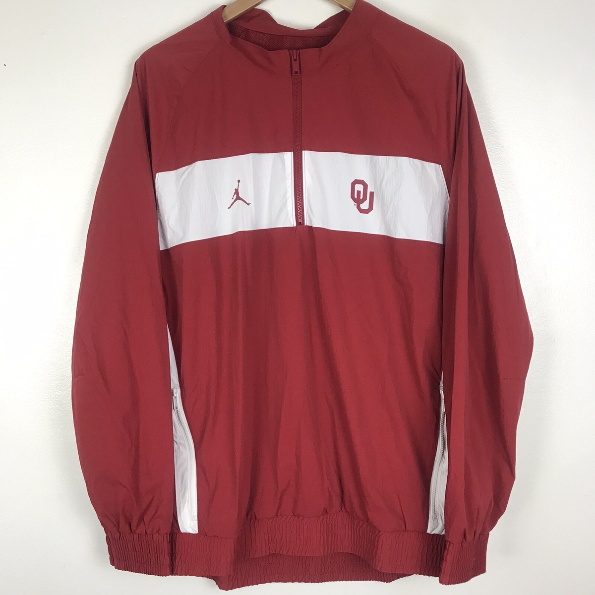 ℕ Nike Jordan Oklahoma OU Sooners 1/4 Zip Jacket Men's Size L