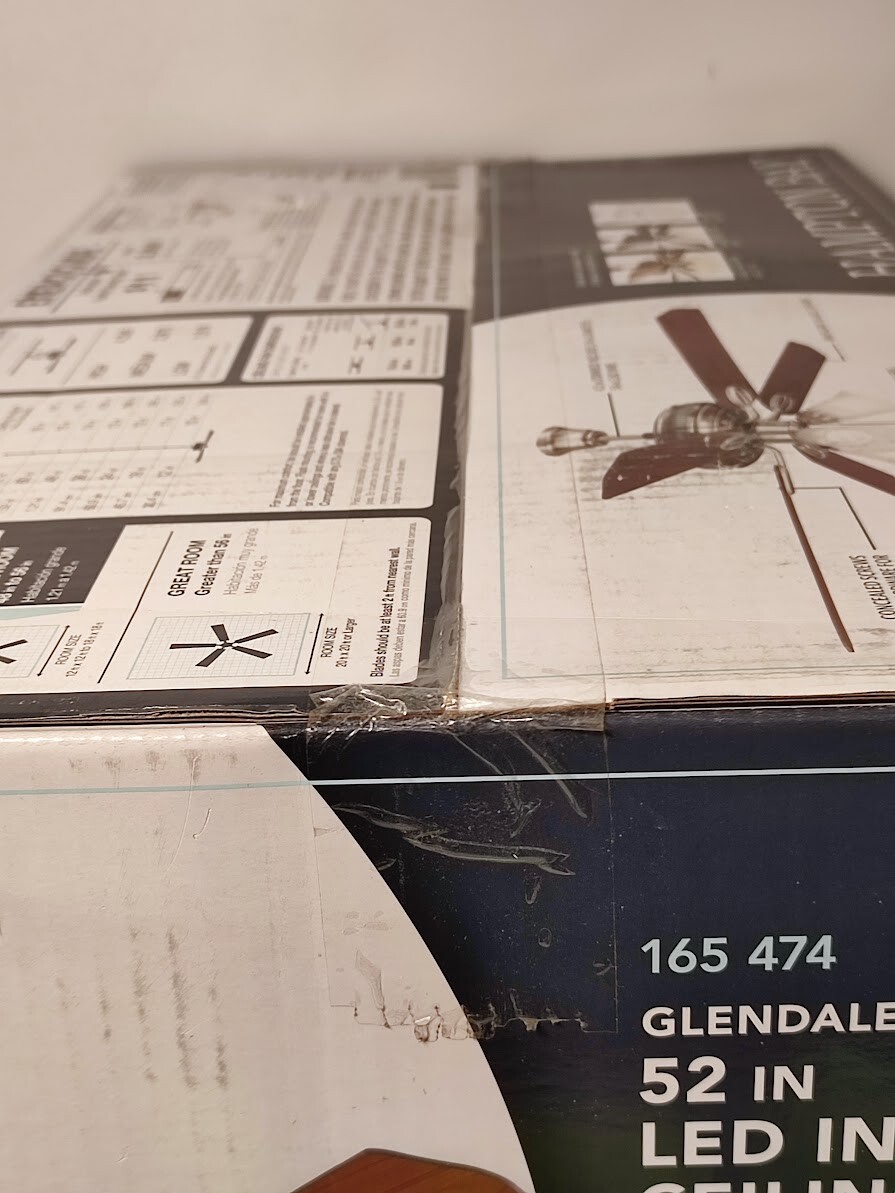 Hampton Bay Glendale 52 in. LED Indoor Brushed Nickel Ceiling Fan with