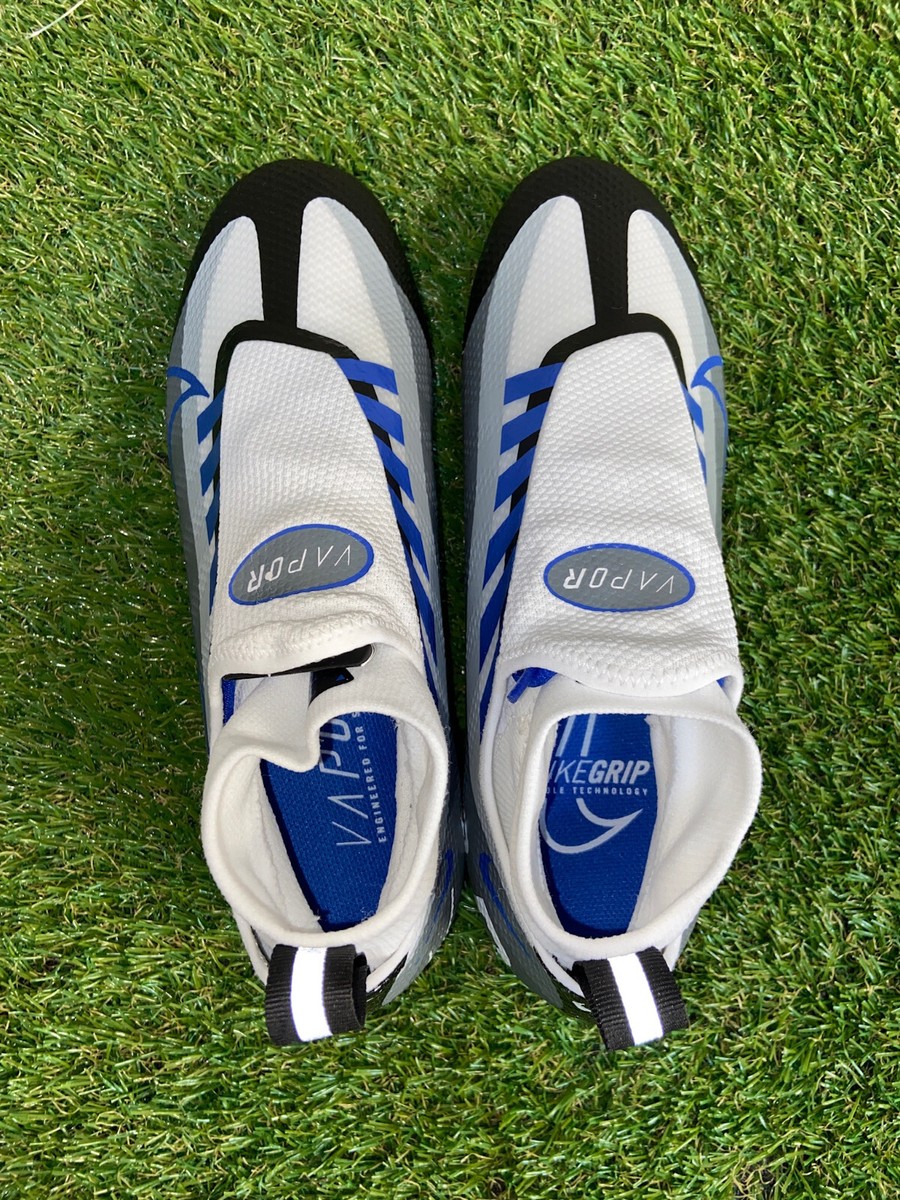 Nike Vapor Edge Pro 360 White Royal Blue Football Cleats  display picture 2