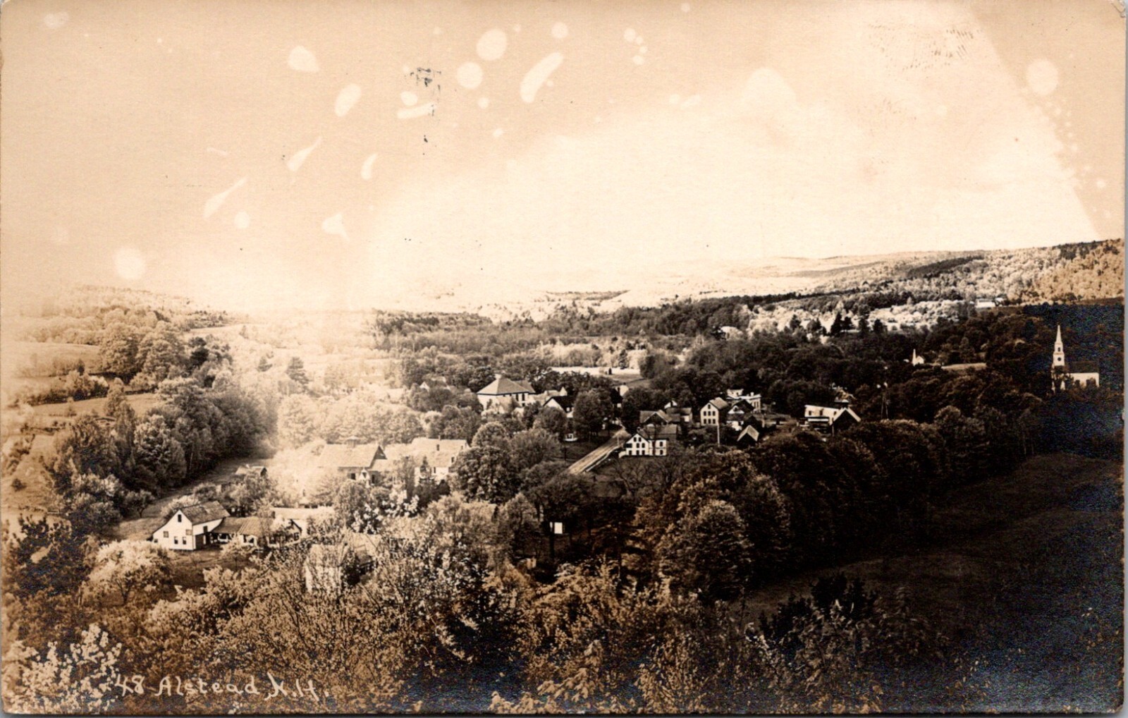 Alstead New Hampshire Scenic Aerial View 1911 Vintage RPPC Postcard        16360