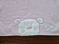 Coo Baby BLANKET Pink Fleece Double-sided White Bear Embroidery Hearts Sleep
