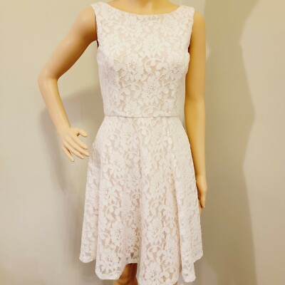 NEW SPEECHLESS Ivory Blush Lace Sleeveless Fit Flare Dress