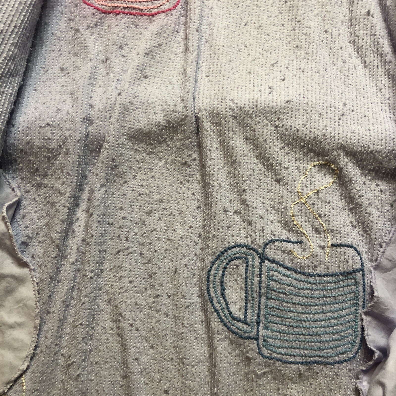 Vtg Canyon Group Robe Sz XL Purple Coffee Cup Chenille Fight Club Tyler