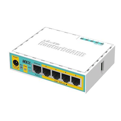 Mikrotik RB750UPr2 hEX PoE lite 5xLAN 10/100 Router mit 4x POE Ports, UK PSU