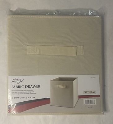 NEW 10.5''W x 11''H x 10.5'' Natural / Beige fabric drawer