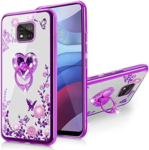 Motorola Moto G Power 2021 Case Glitter, Crystal Butterfly Flowers Slim Bling Sp