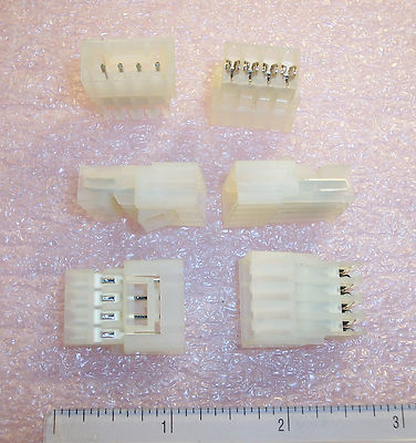 QTY (20) 4 POSITION IDC R/A MTA-156 PLUG HEADERS 3.96mm 24 AWG 641438-4 AMP