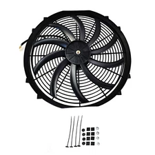 Slim 120W Fan 16" 3000FCM Push Pull Electric Radiator Cooling 12V Mount Kit,US