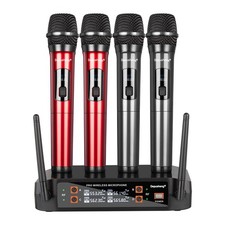 Wireless Microphone, Professional 4 Channels Karaoke Handheld System for Home...
