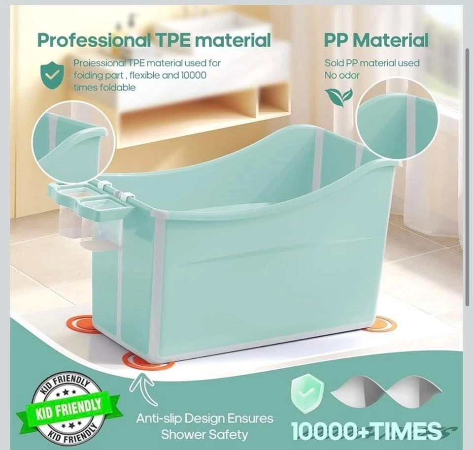 Bañera Plegable Bebé Bañera Plegable para Niño Pequeño Portátil Grande Plegable Gr Foto 3 de 4