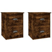 Wand-Nachttische2Er Set RäUchereiche 41,5X36X53 Cm Nachtkonsole