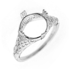 Women Engagement Semi Mount Ring Setting Round 10mm Ring 925 Sterling Silver