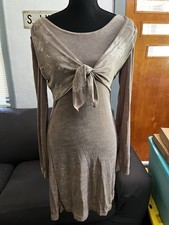 Light Brown Tie Front Columns Dress Size M