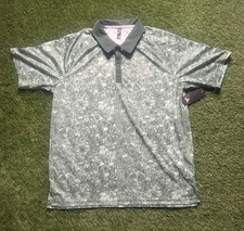 Adidas Polo Shirt Mens Sz XL Golf Performance Petal Print Green ADVR0874