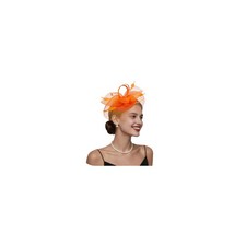 Fascinator Hat For Women Tea Party Feather Flower Headwear Ribbon Mesh Veil Clip