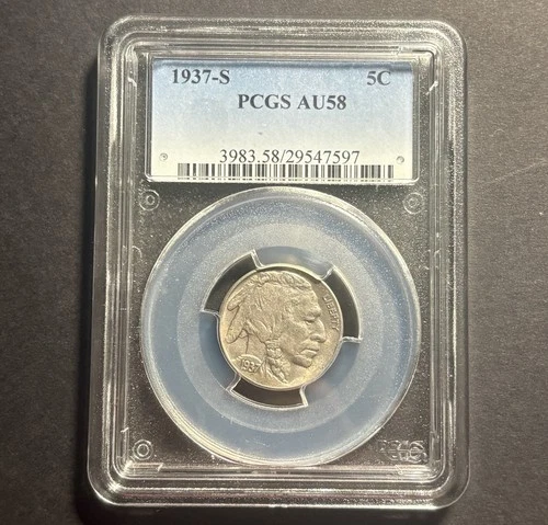 1937-S Buffalo Nickel — PCGS AU58