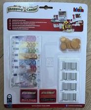 Klein Toys Shopping Center Toy Play Money Euros coins notes cards stickers 